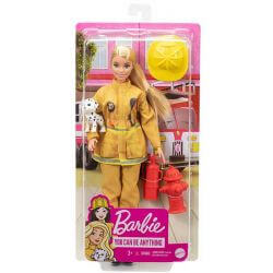 Barbie Brandman med hund och brandsläckare