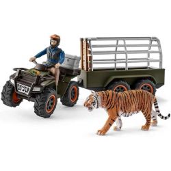 Schleich Fyrhjuling med släp och förare 42351