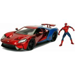 Spiderman bil med figur Ford GT 2017 1:24 Marvel 