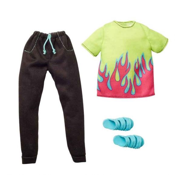 Barbie Fashionistas Ken kläder byxa med t-shirt med eldflammor