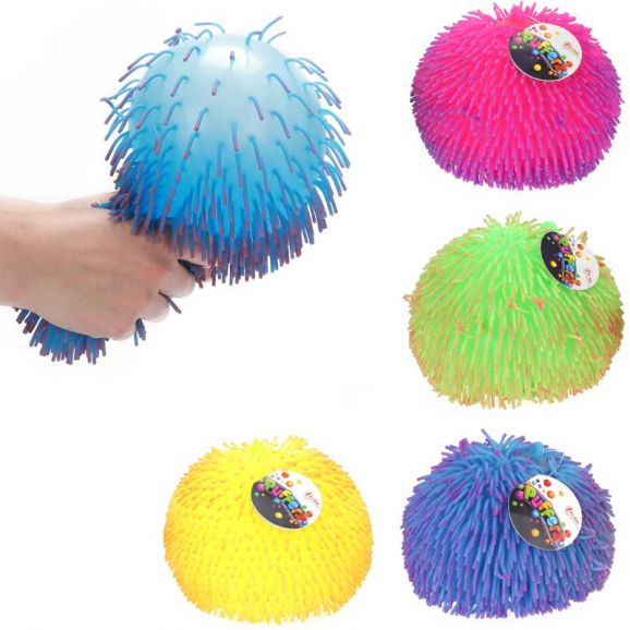 Stor Tvåfärgad Puffer Fluffy Klämboll 25 cm