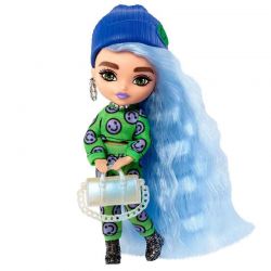 Barbie Extra Mini blått hår och mössa