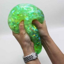 Stor Klämboll med glittriga band inuti Squeeze 15 cm