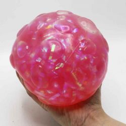 Stor Klämboll med glittriga band inuti Squeeze 15 cm
