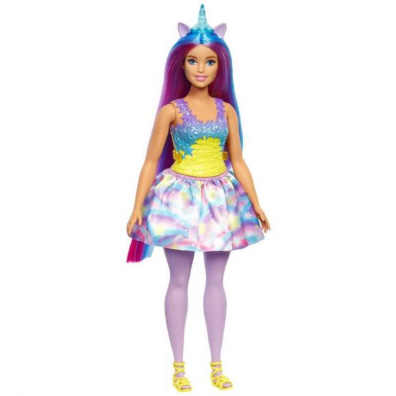 Barbie Core Unicorn Lila hår med slingor