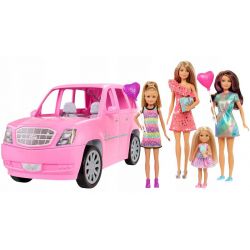Barbie Rosa Limousine med 4 st. dockor
