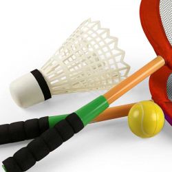 Jumbo Badminton Röd Set till barn